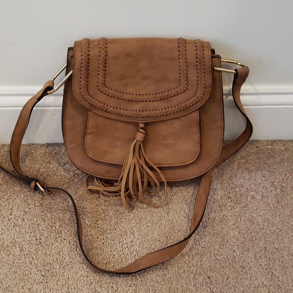 Small tan crossbody bag